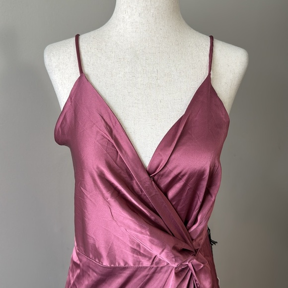 ASTR Pink Maxi Slip Dress Spaghetti Strap V-Neck - Picture 5 of 9
